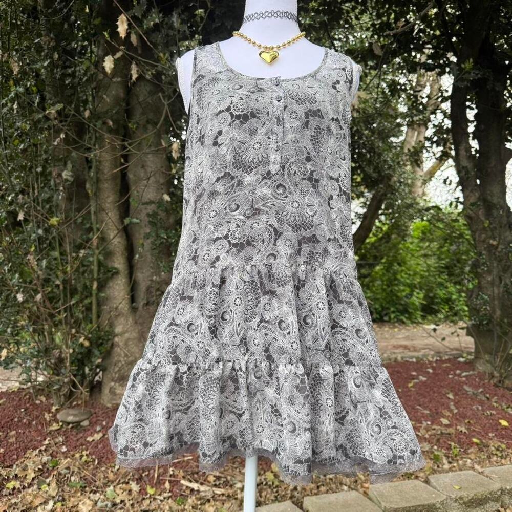Gothic sheer gray lace trim